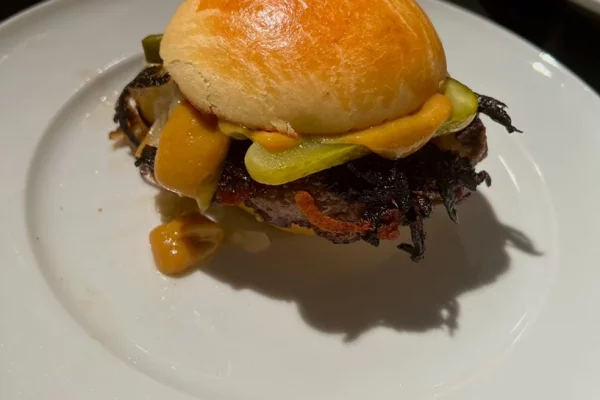 Onion Blue Cheese Smash Burger with Brioche Buns